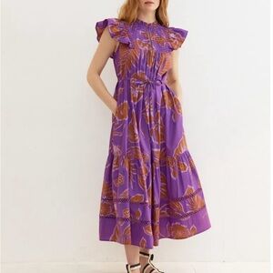 sold elsewhere

Oliver Bonas Palm Leaf Print Midi Dress US size 4 NWT